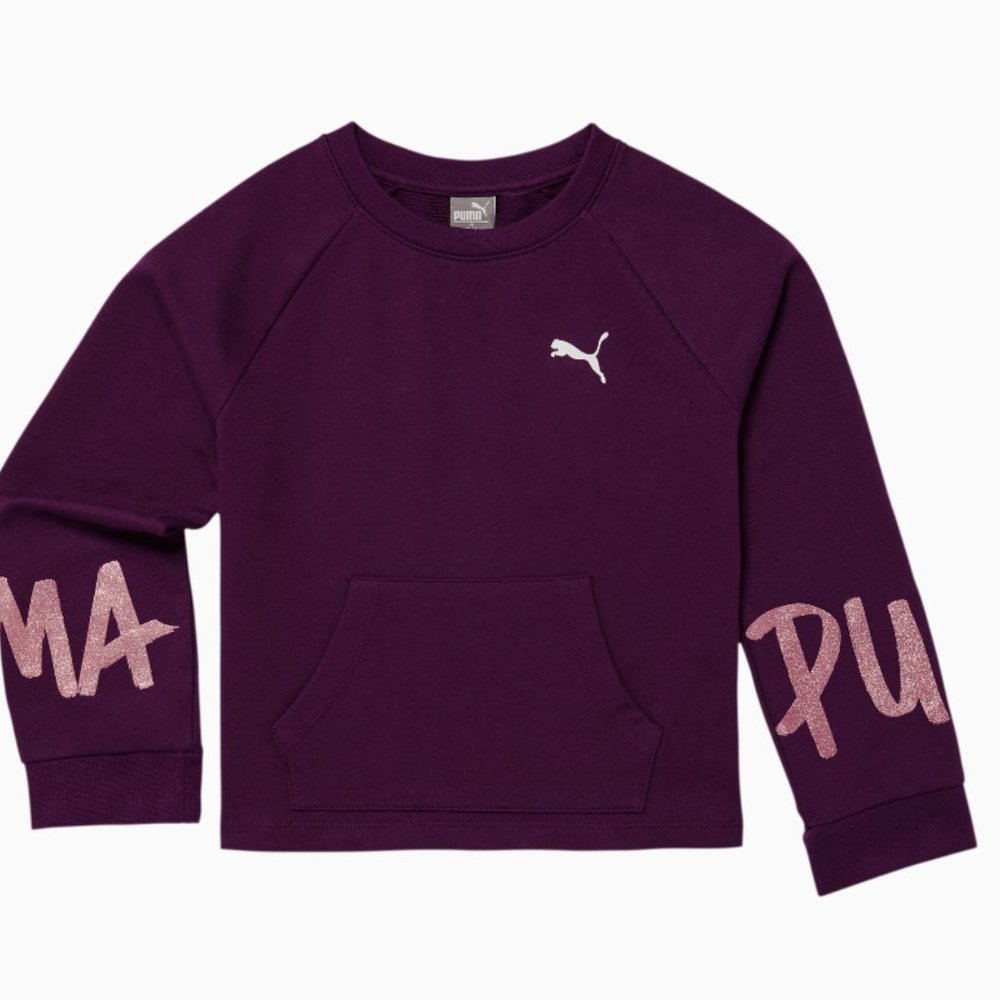 PUMA Tag Pack Girls Purple Pullover Size M